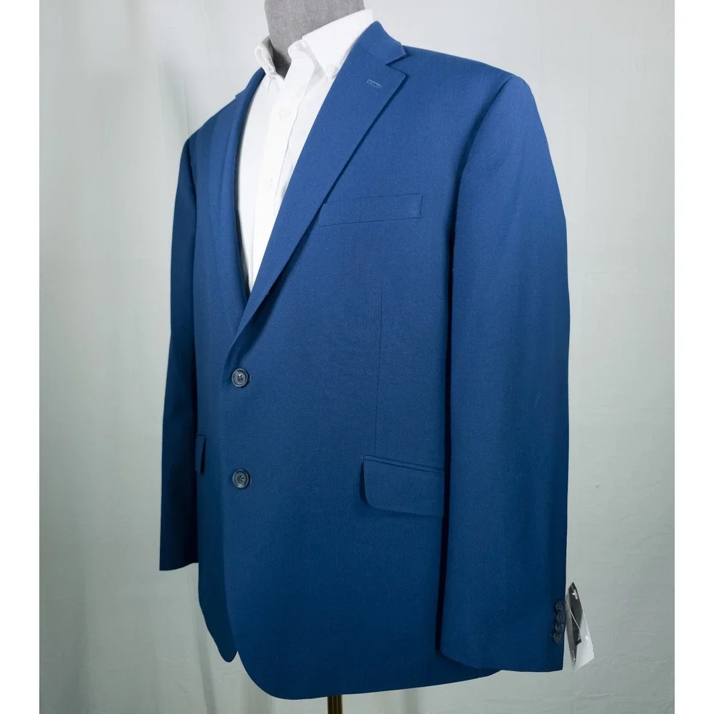 Kenneth Cole Reaction Mens Suit Jacket 48R Blue Blazer Business Casual NWT